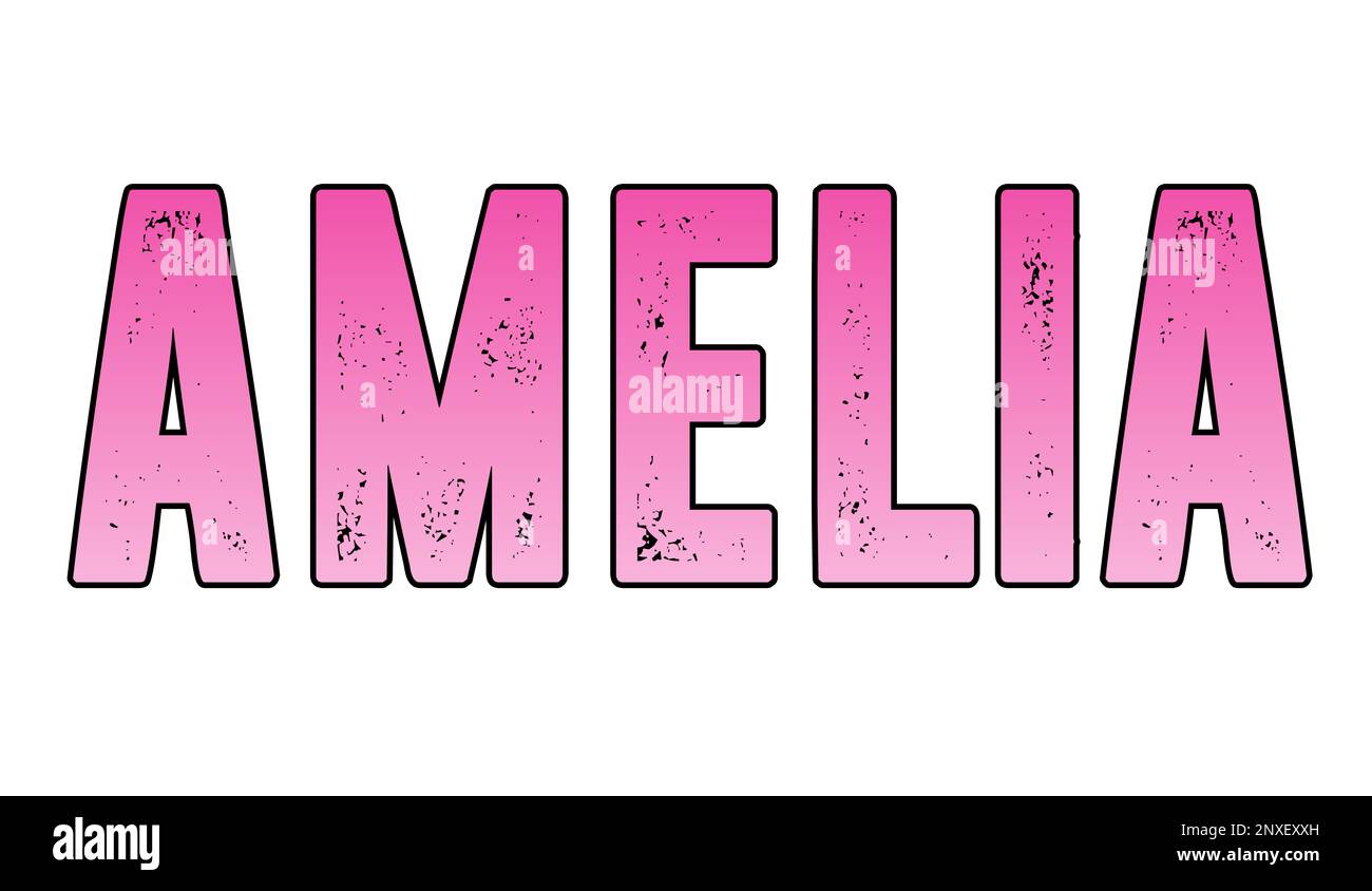 Pink name Amelia on white Stock Photo Alamy