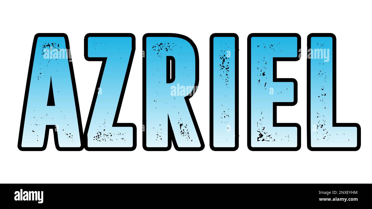 Blue name Azriel on white Stock Photo Alamy