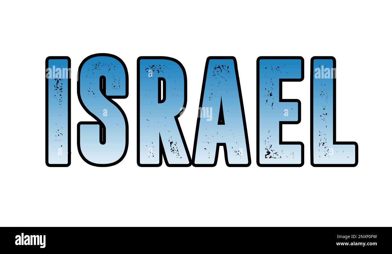 Blue text Israel on white Stock Photo - Alamy