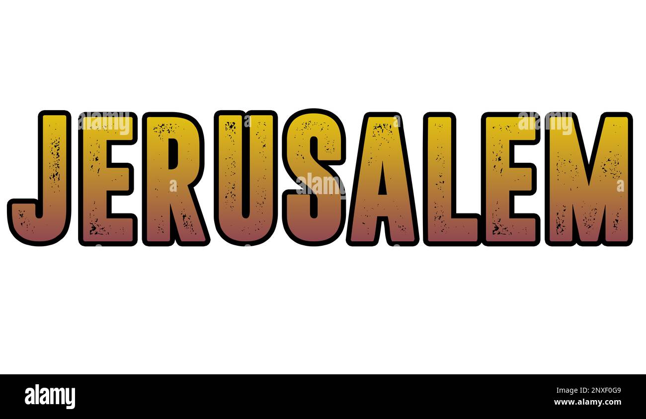 Blue text Israel Jerusalem on white Stock Photo - Alamy