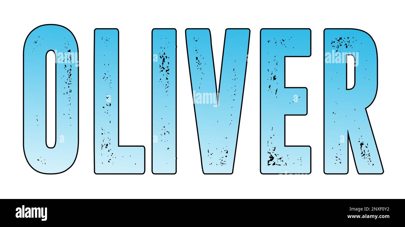 Blue name Oliver on the white Stock Photo Alamy