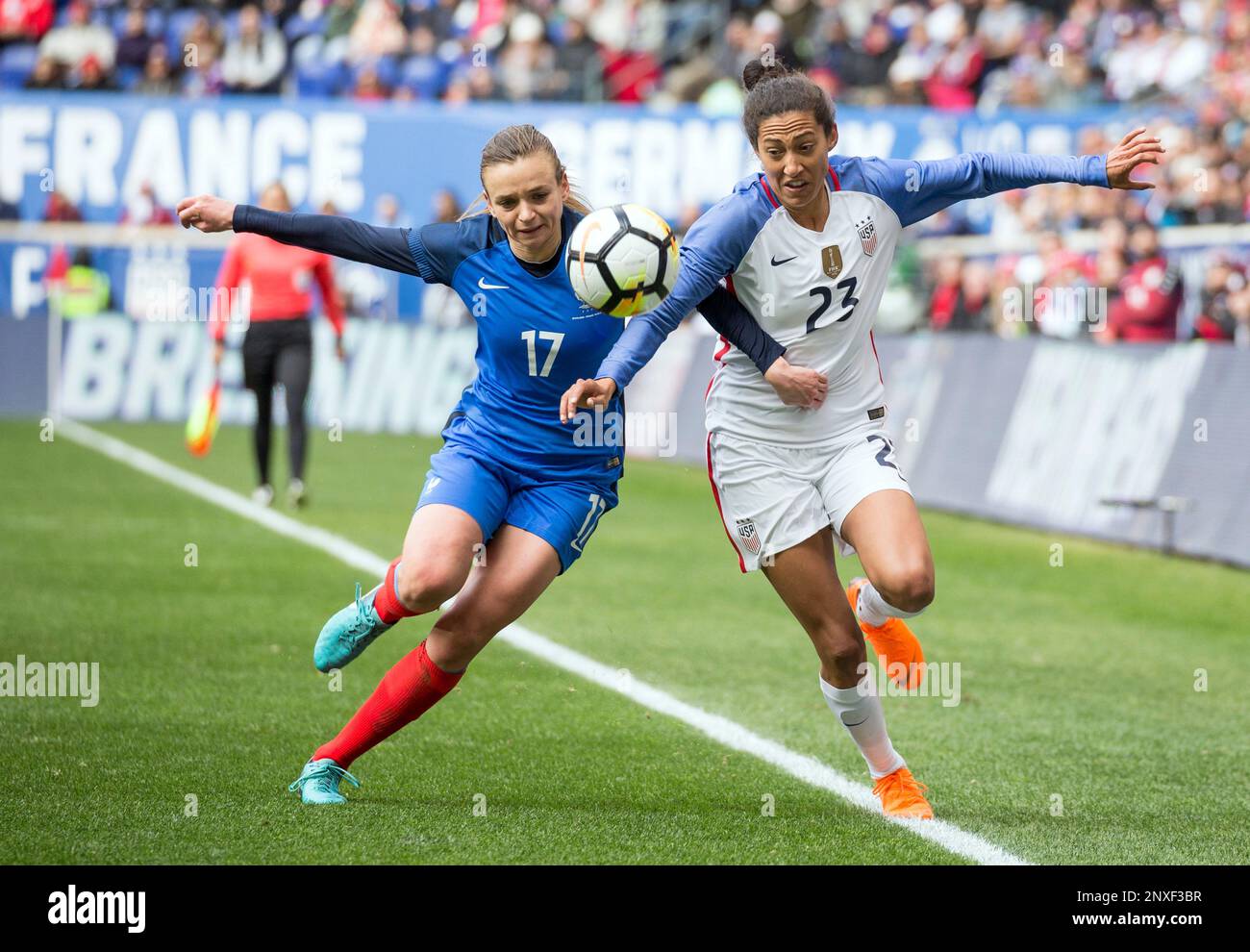 HARRISON, NJ - MARCH 04: Marion Torrent (17) Of France And.