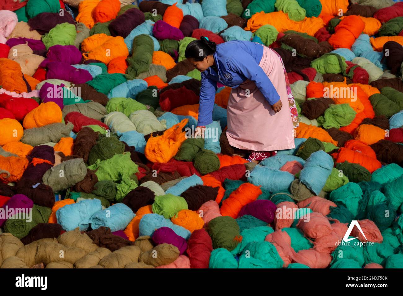 On March.1, 2023 in Kathmandu, Nepal. Women at the local wool factory