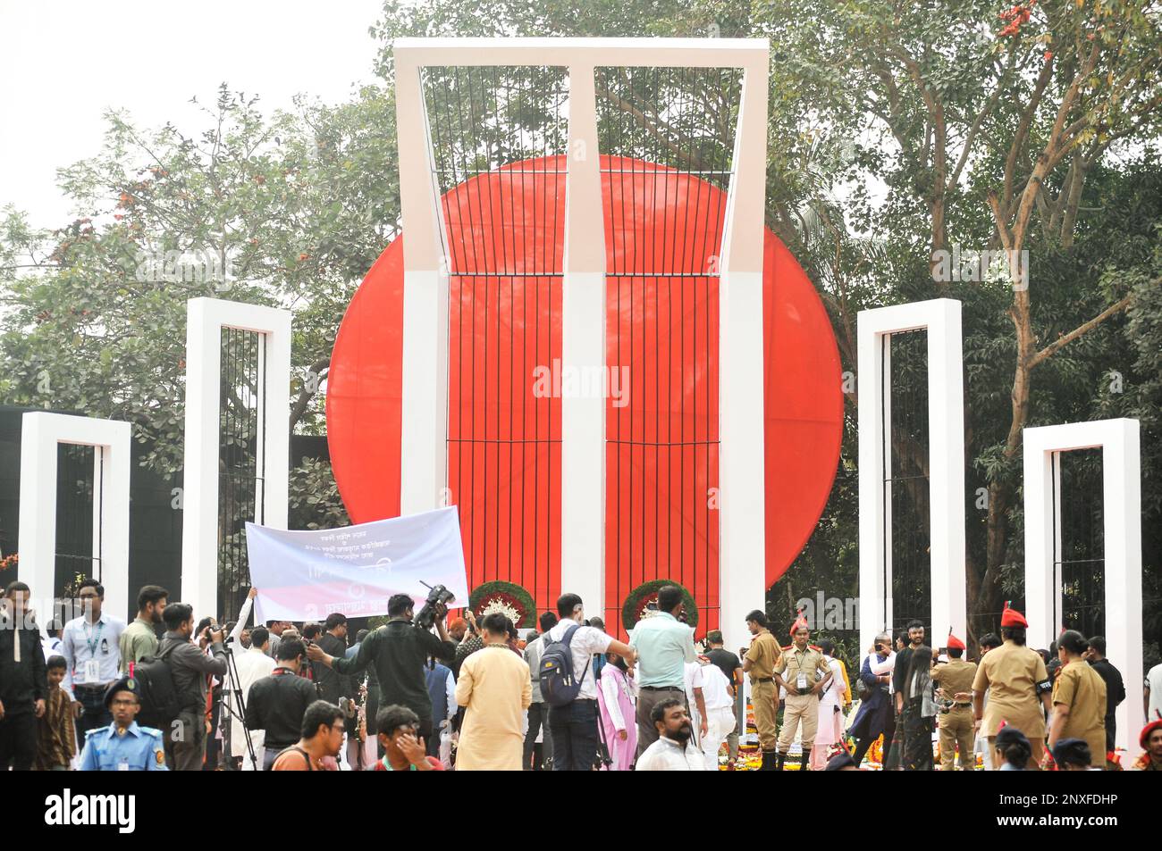 International mother language day 2023 events picture in Dhaka, Bangladesh. An underprivileged child photographs. Stock Photo