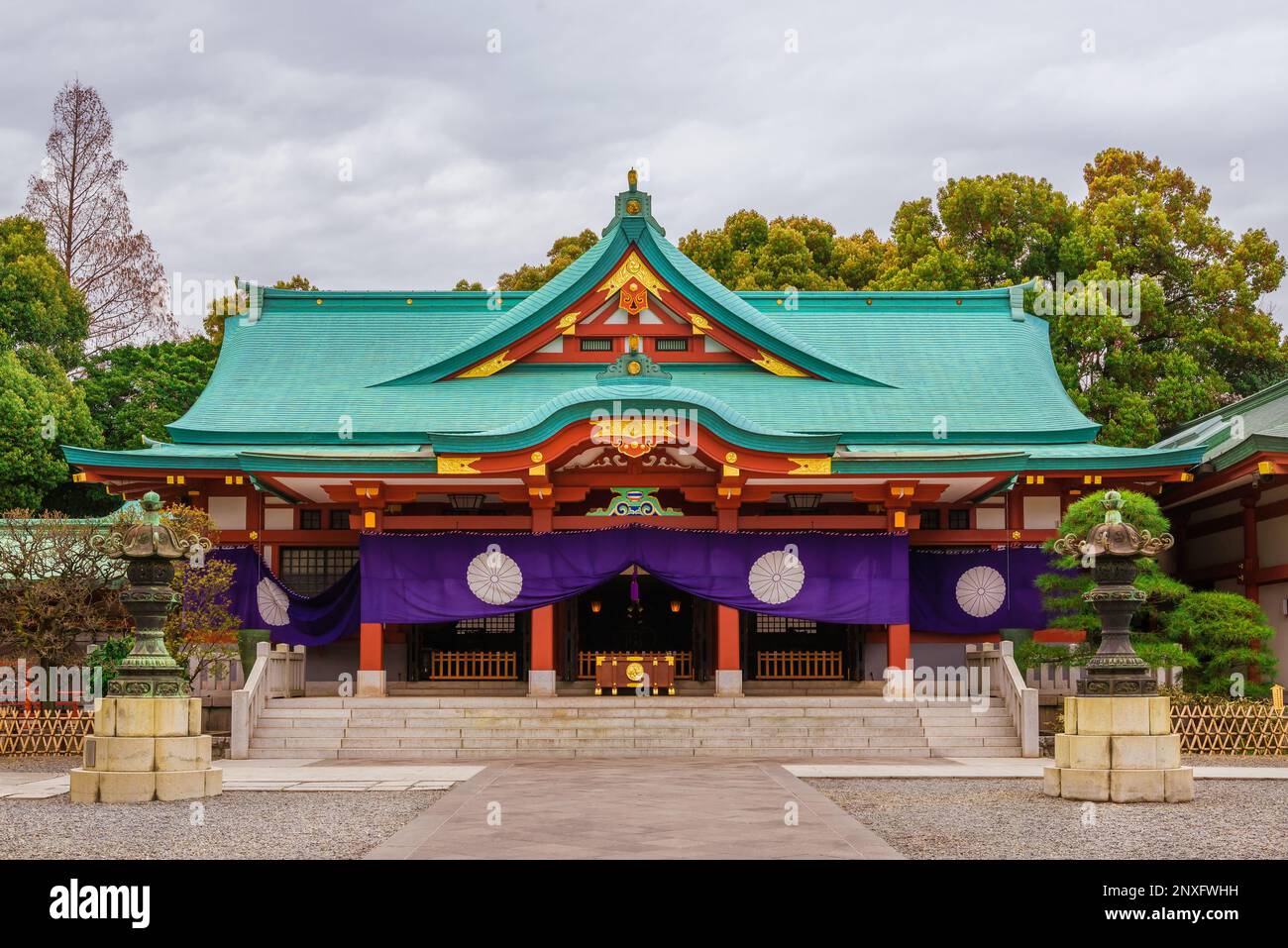 Hie Jinja, a famous Shinto Shrine in the center of Tokyo Stock Photo