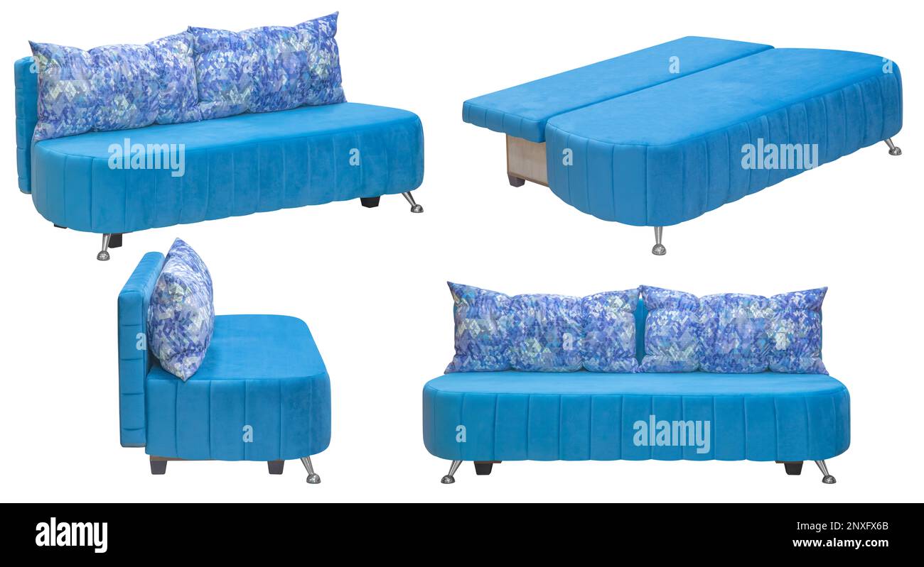 Folding sofa. Isolated from the background. In different angles. Interior element Stock Photo