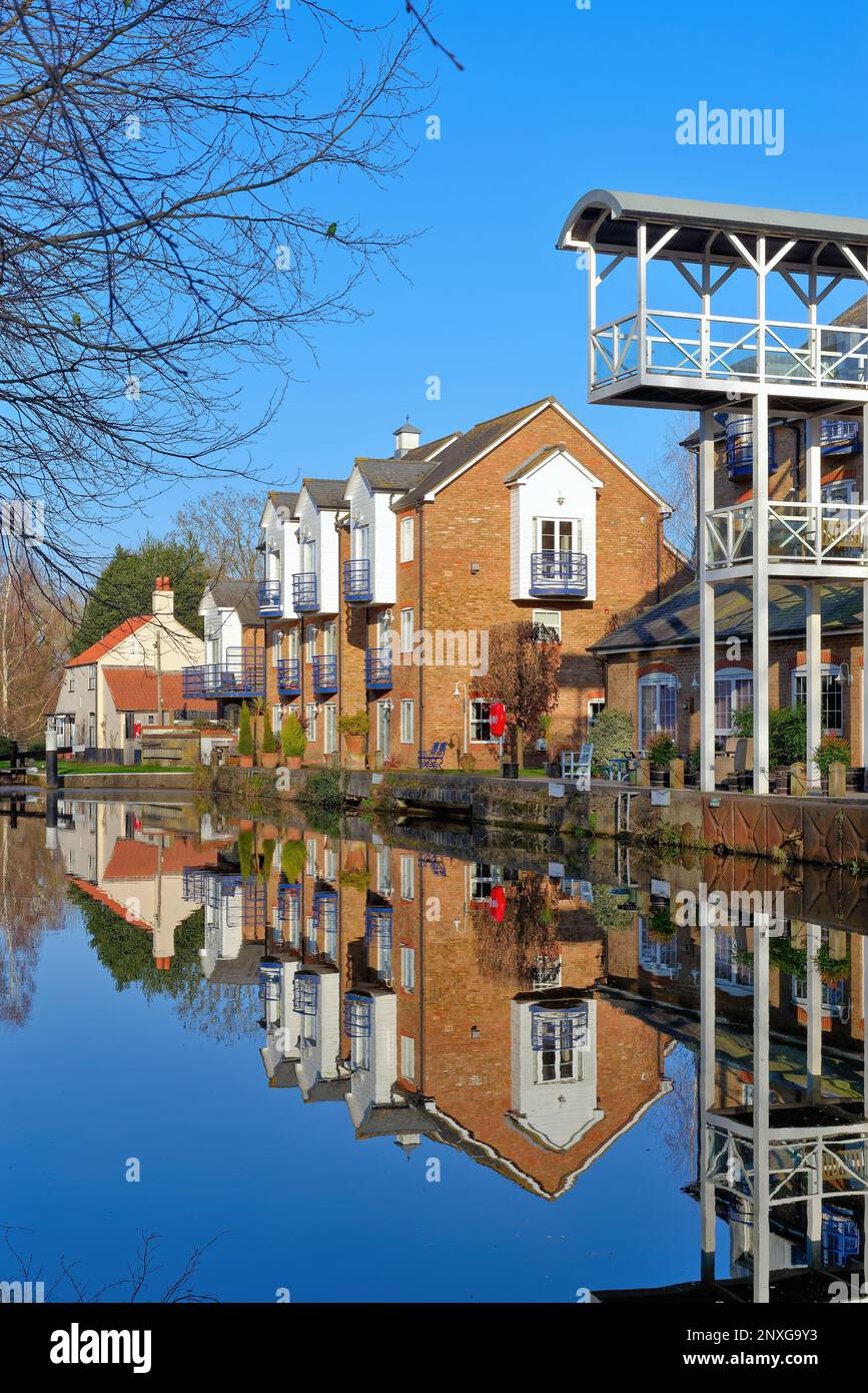 Modern waterside apartments developed from old industrial buildings on