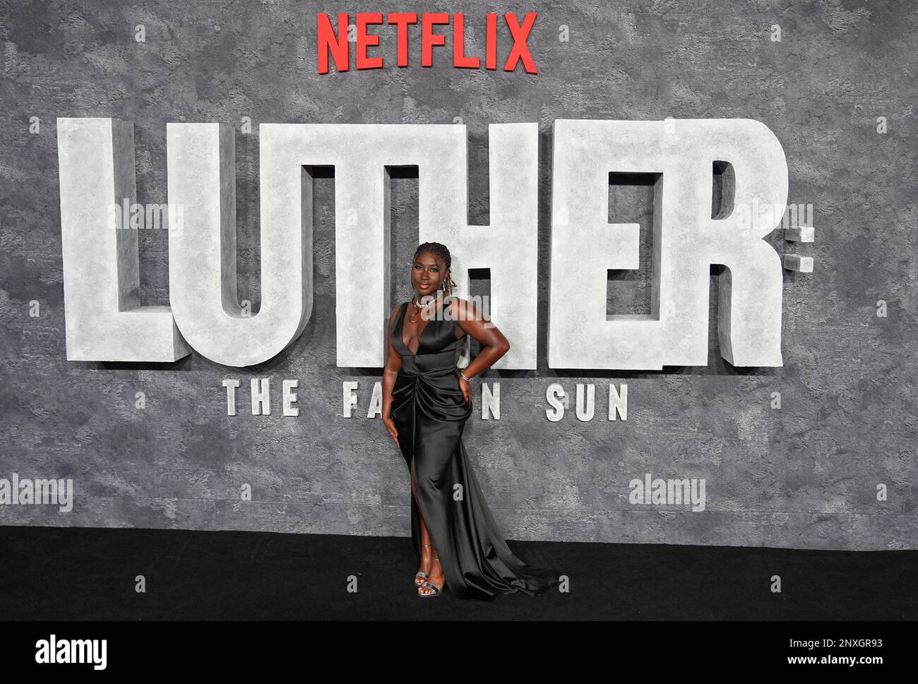 Lauryn Ajufo attends a premiere for the film "Luther: The Fallen Sun