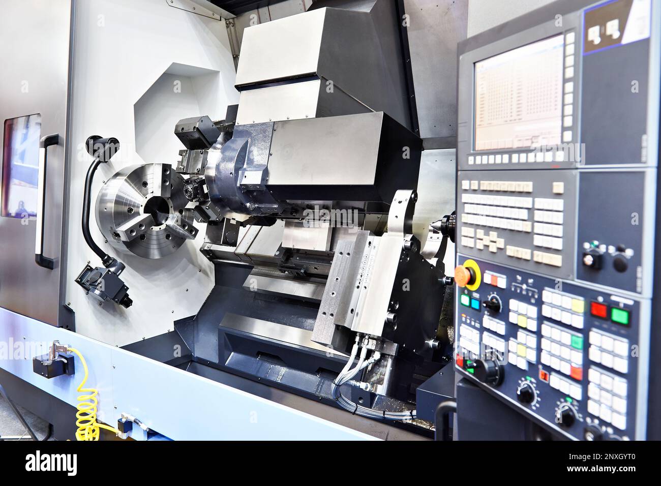 The CNC lathe or turing machine Stock Photo - Alamy