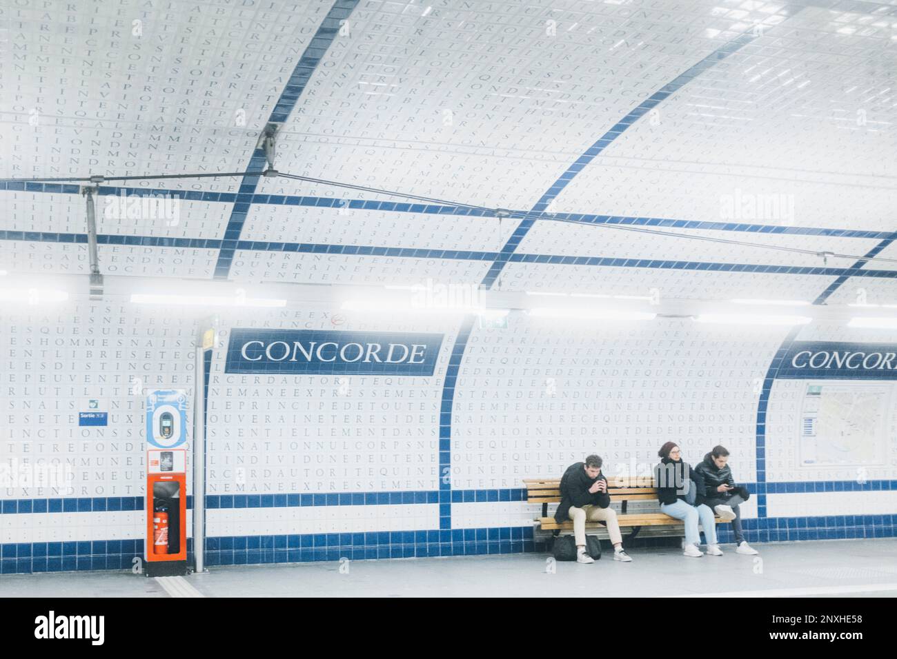 Paris, 09.02.23: Metro Station concorde. Stock Photo