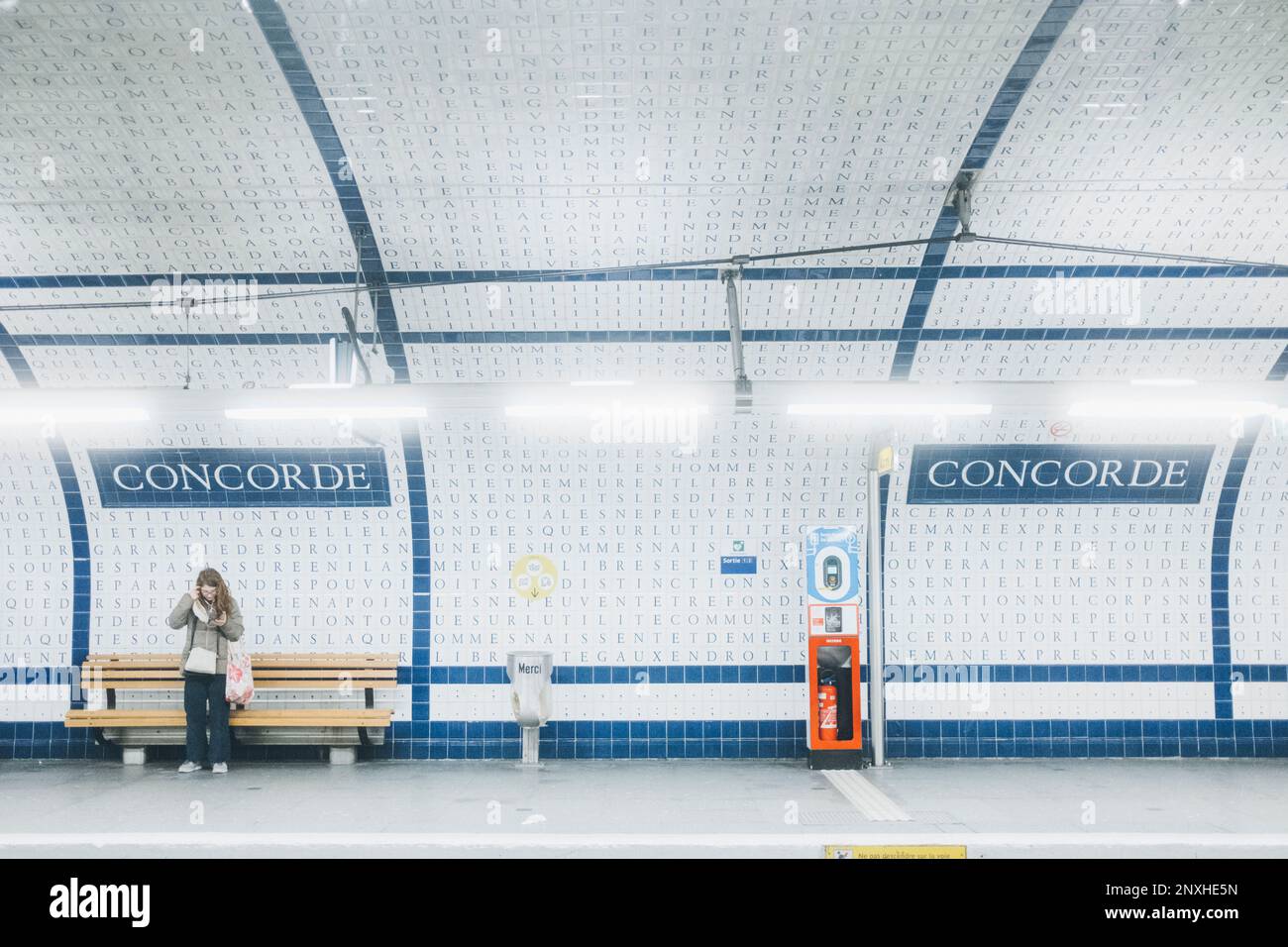 Paris, 09.02.23: Metro Station concorde. Stock Photo