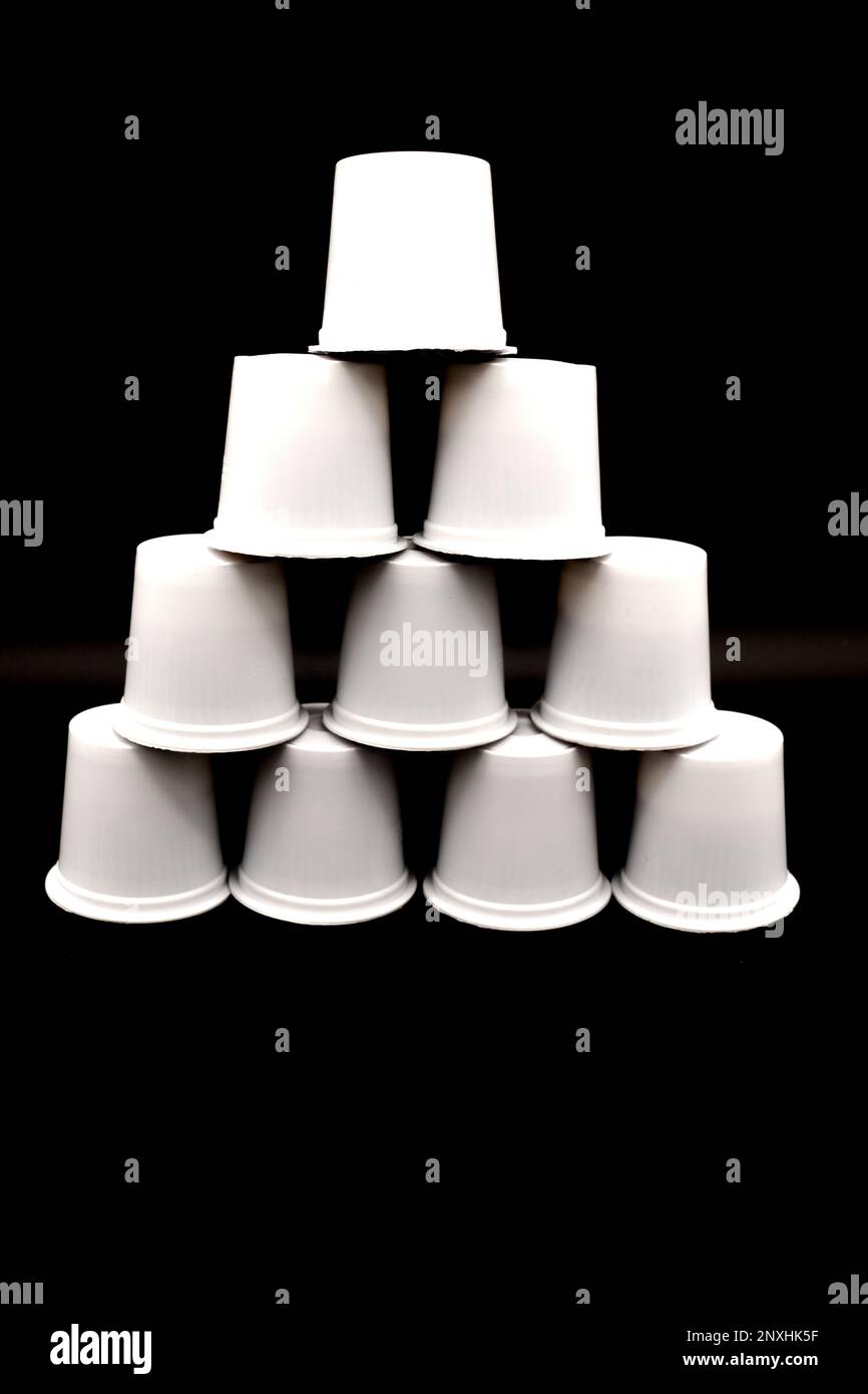 Coffee kcups stacked in a pyramid shape Stock Photo Alamy