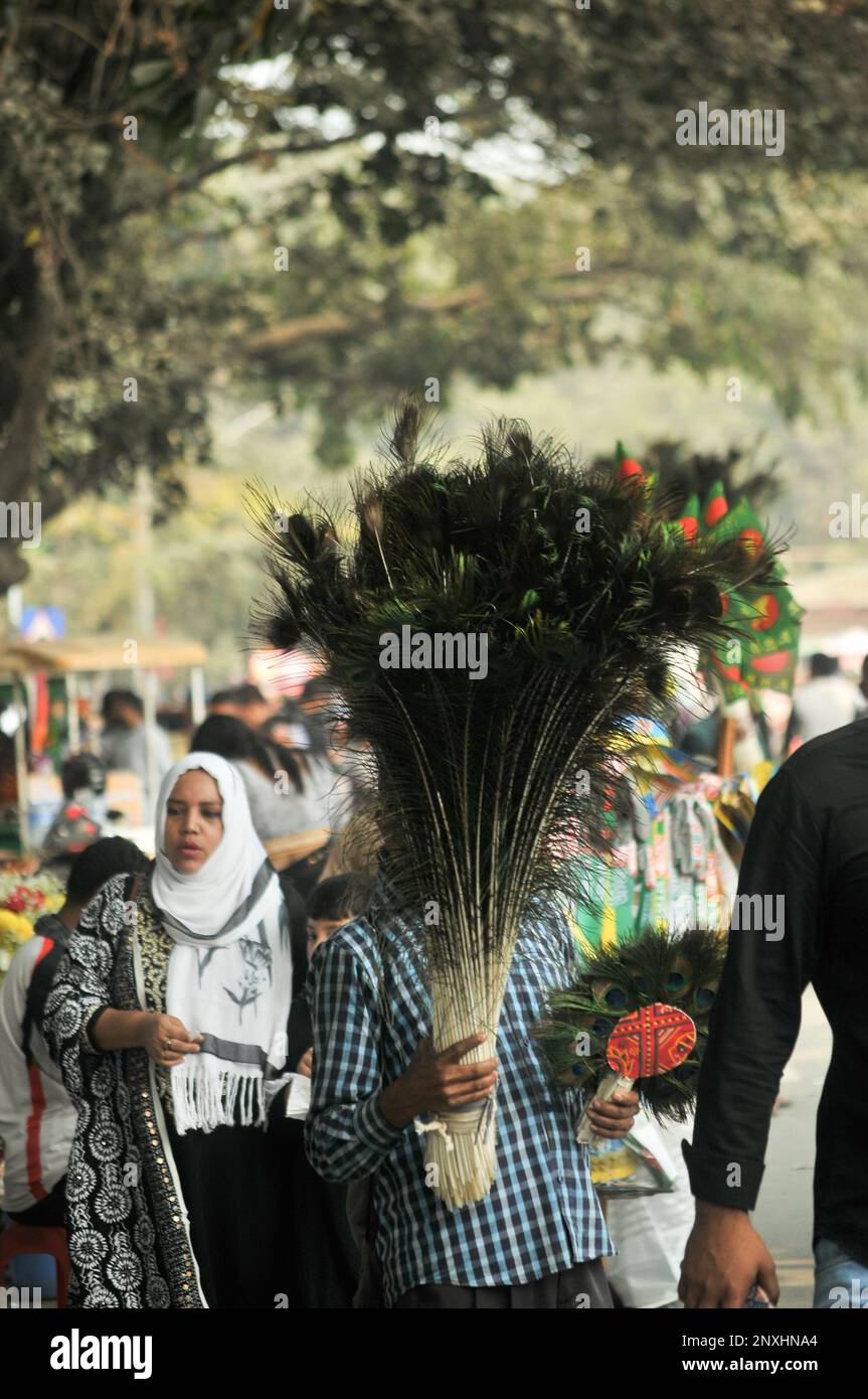 Busy street picture in Dhaka, Bangladesh. Stock Photo