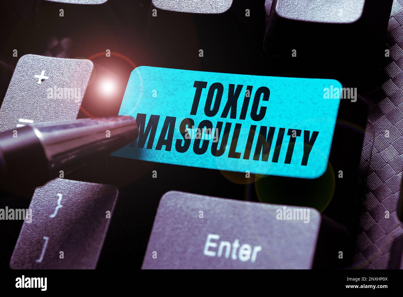 Hand writing sign Toxic Masculinity. Business concept describes narrow ...