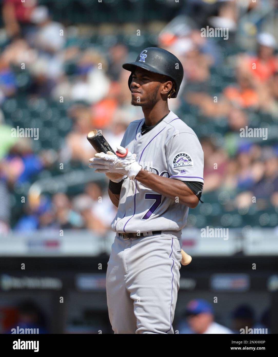 Colorado Rockies outfielder Raimel Tapia (7) during game against