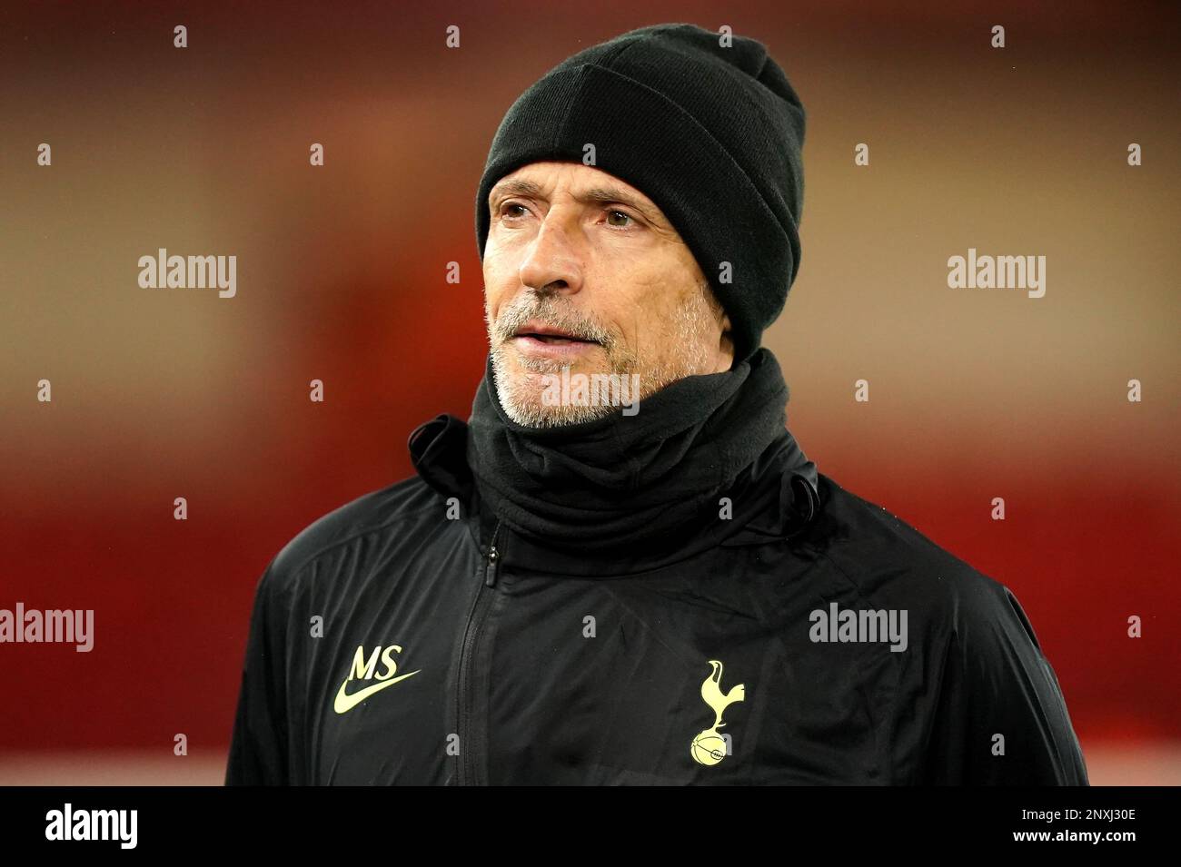 Tottenham Hotspur goalkeeper coach Marco Savorani before the Emirates