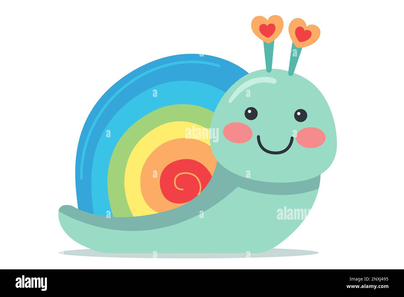 cute snail character with rainbow shell. children drawing. flat vector  illustration Stock Vector Image & Art - Alamy