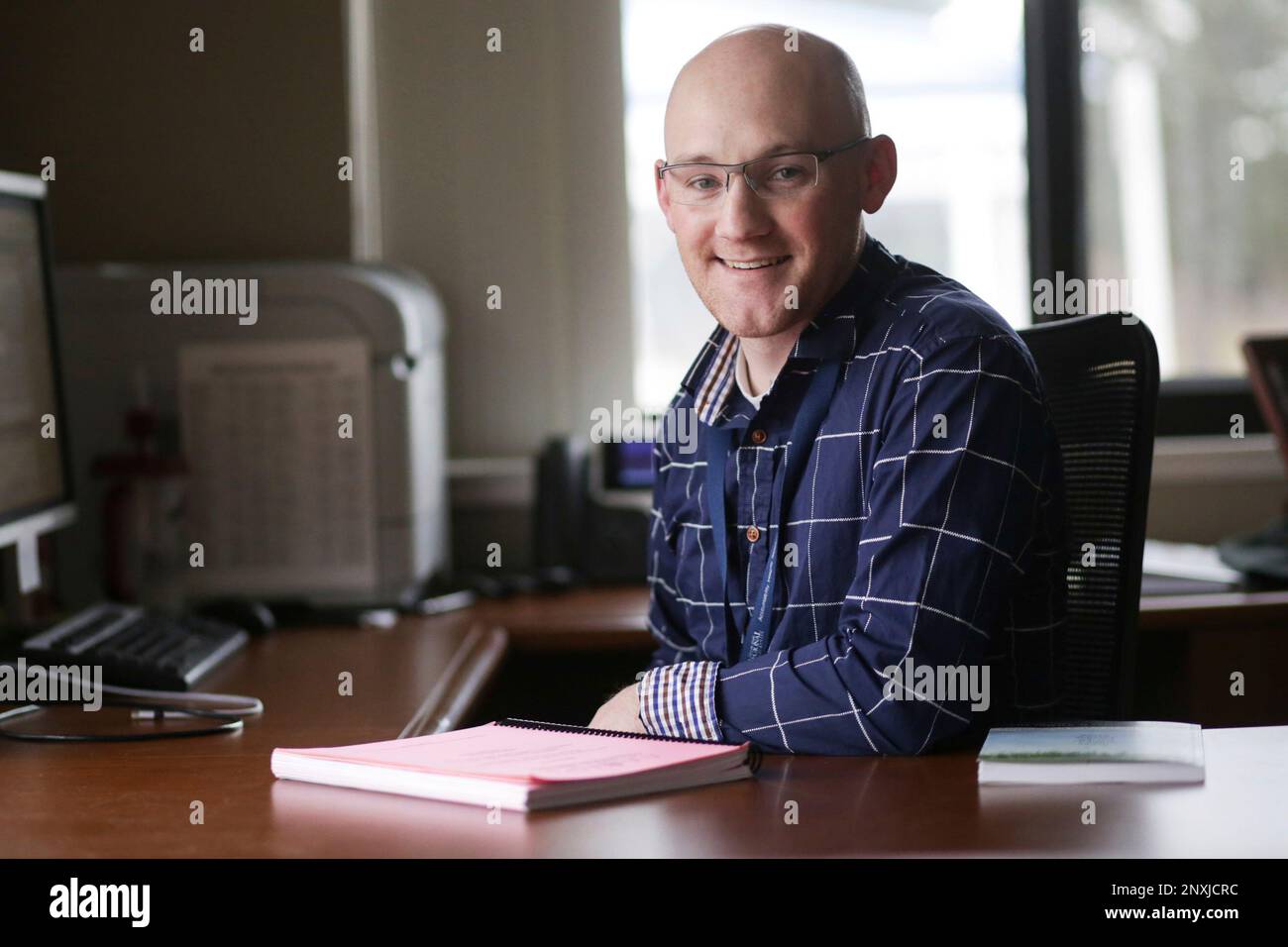 In this Thursday, Feb. 9, 2018 photo, Dr. Matt Larsen, Psychiatry