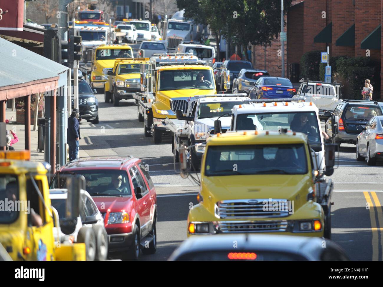 Dozens Of Tow Trucks From The Region Convened On The Streets Of dozens-of-tow-trucks-from-the-region-convened-on-the-streets-of