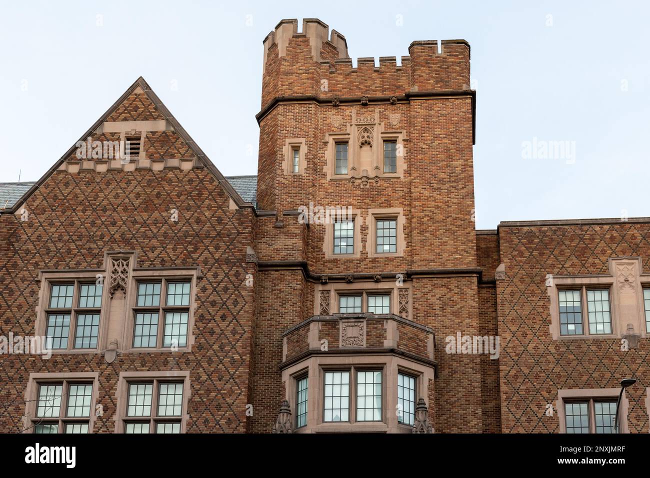 Detail of Mary Gates Hall at University of Washington in Seattle, WA
