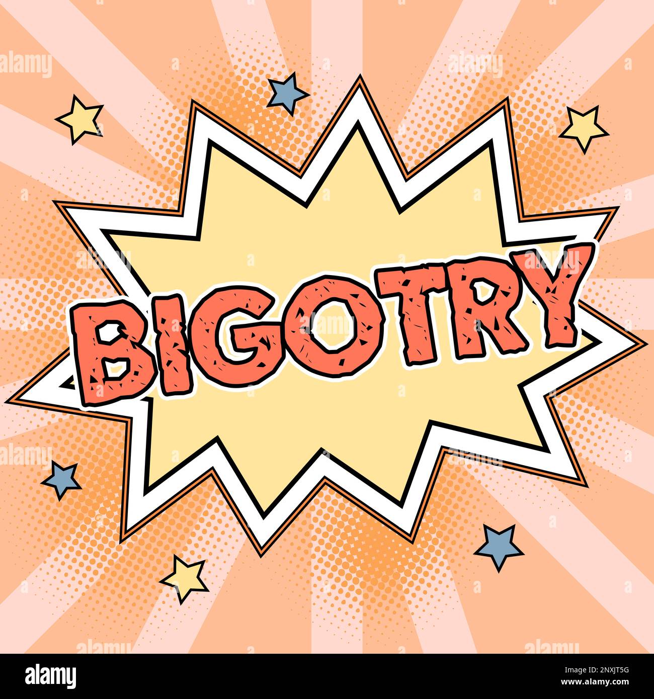 Text caption presenting Bigotry. Word Written on obstinate or ...