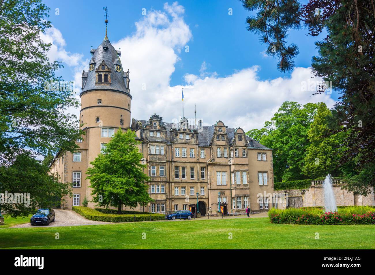 Detmold: Fürstliches Residenzschloss Castle (Princely residence palace) in Teutoburger Wald, Nordrhein-Westfalen, North Rhine-Westphalia, Germany Stock Photo