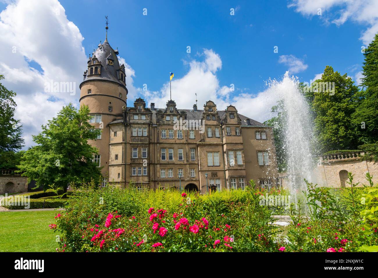 Detmold: Fürstliches Residenzschloss Castle (Princely residence palace) in Teutoburger Wald, Nordrhein-Westfalen, North Rhine-Westphalia, Germany Stock Photo