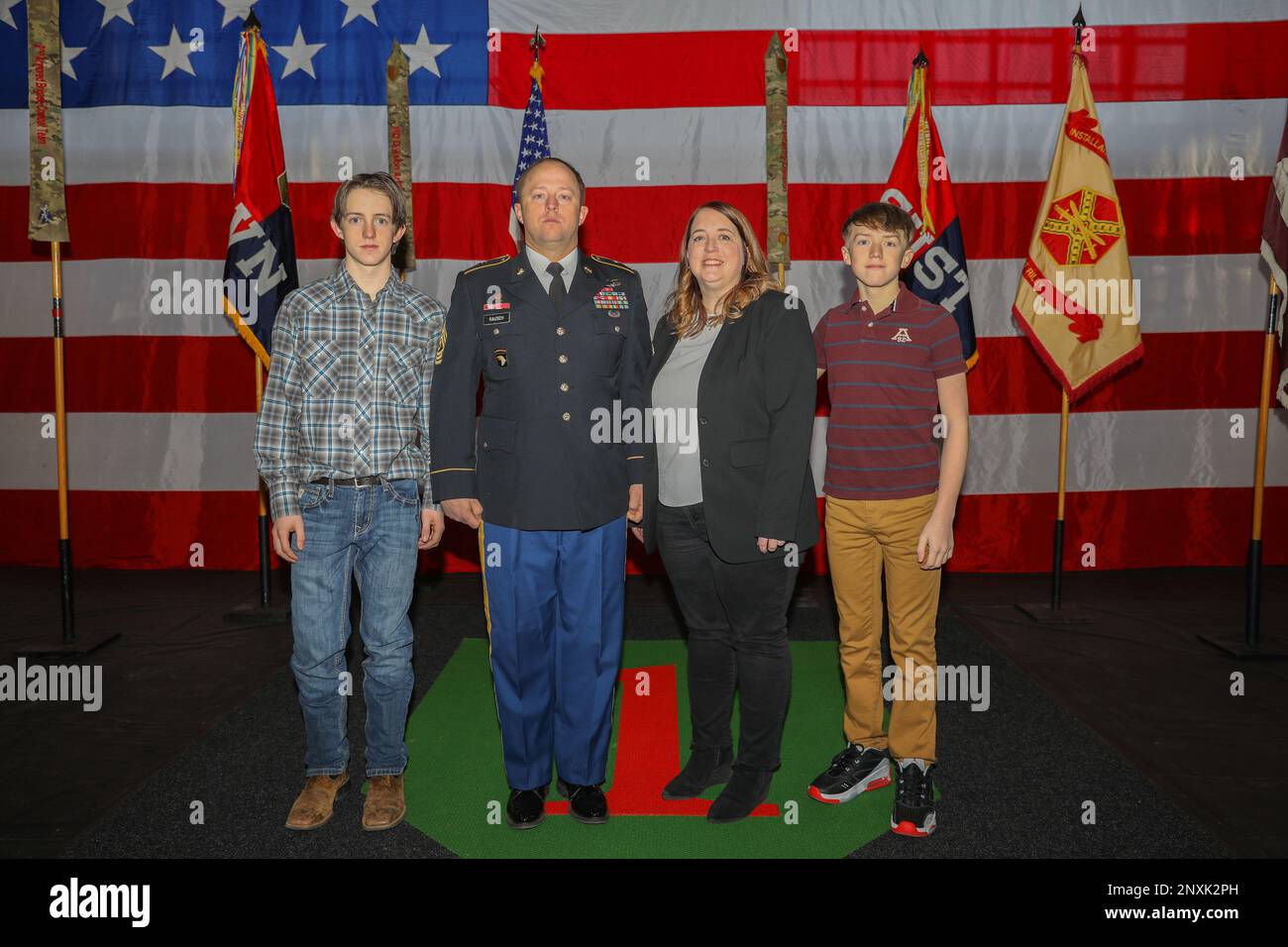 U.S. Army 1st Sgt. Adam Rausch assigned to the Headquarters Support ...