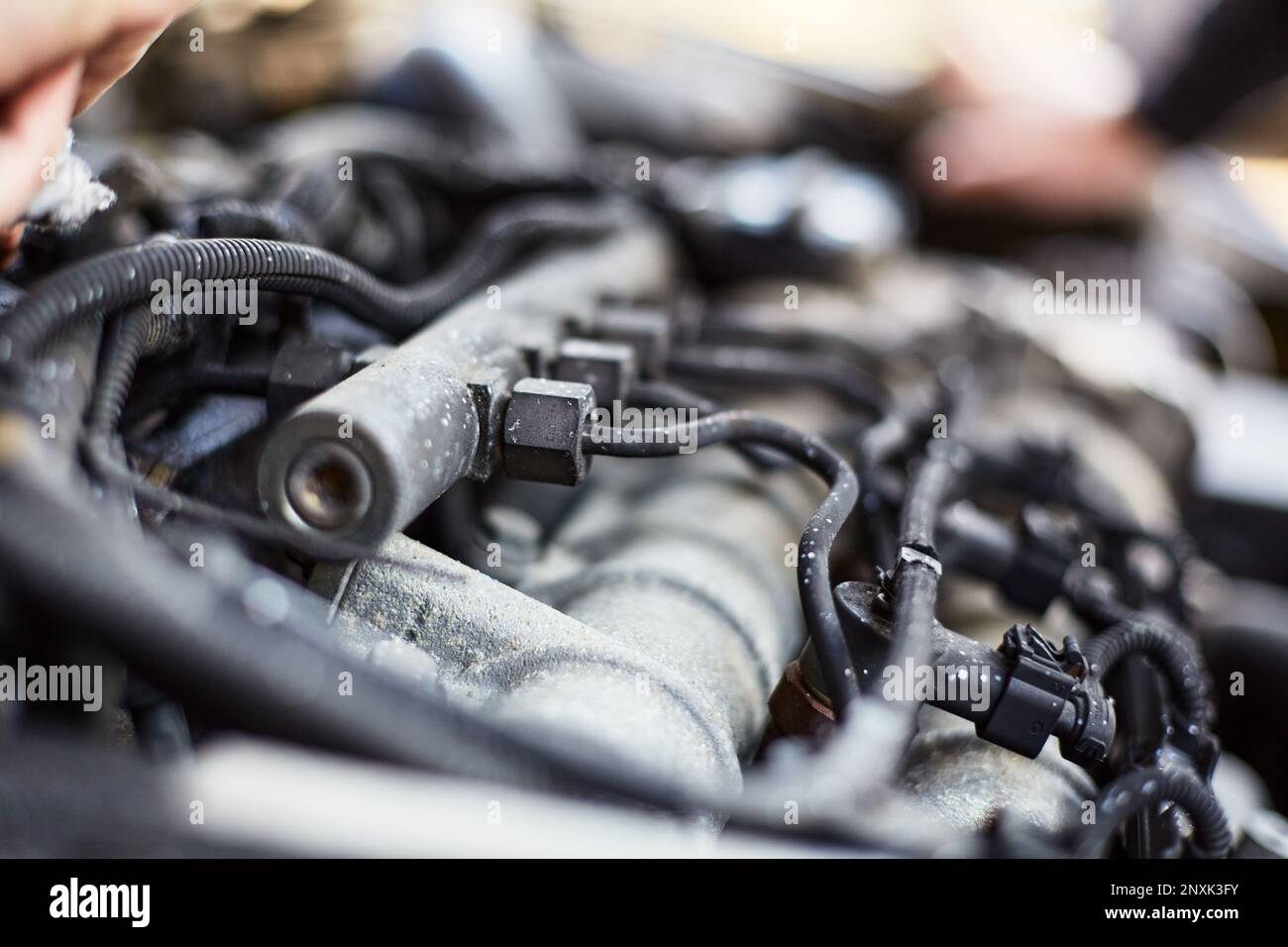 Old car engine close up Stock Photo Alamy