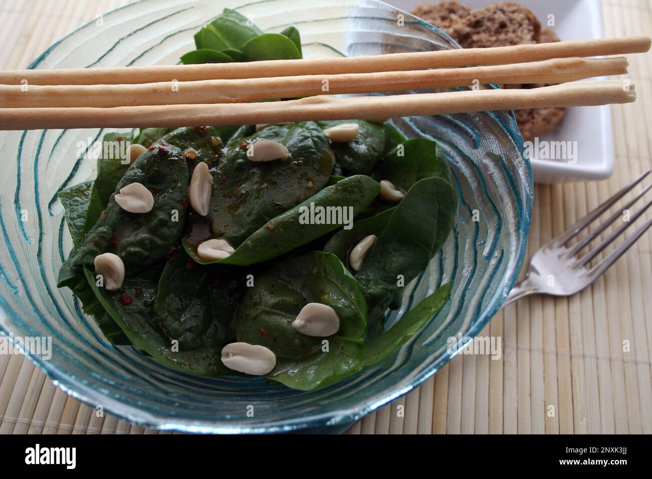 Spinach Salad Stock Photo