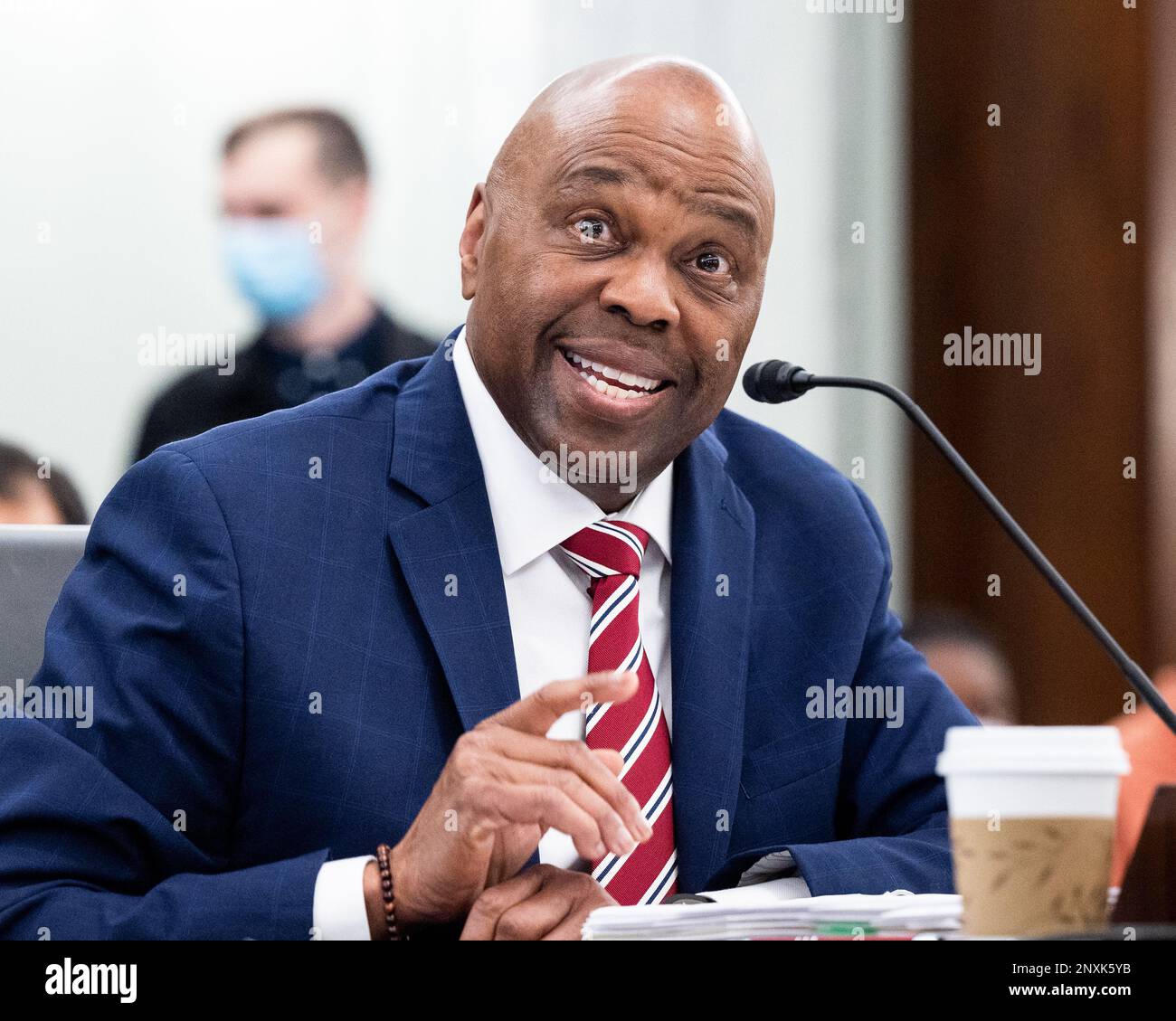 Washington, United States. 01st Mar, 2023. Phillip Washington, nominee to be Administrator of the Federal Aviation Administration (FAA), speaking at a hearing of the Senate Commerce, Science, and Transportation Committee at the U.S. Capitol. Credit: SOPA Images Limited/Alamy Live News Stock Photo