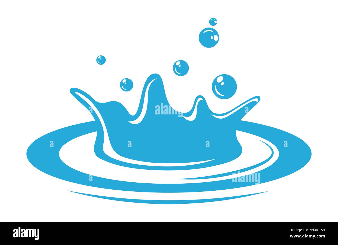 Design With Fresh Water Crown Splash Vector Illustration In Flat Style