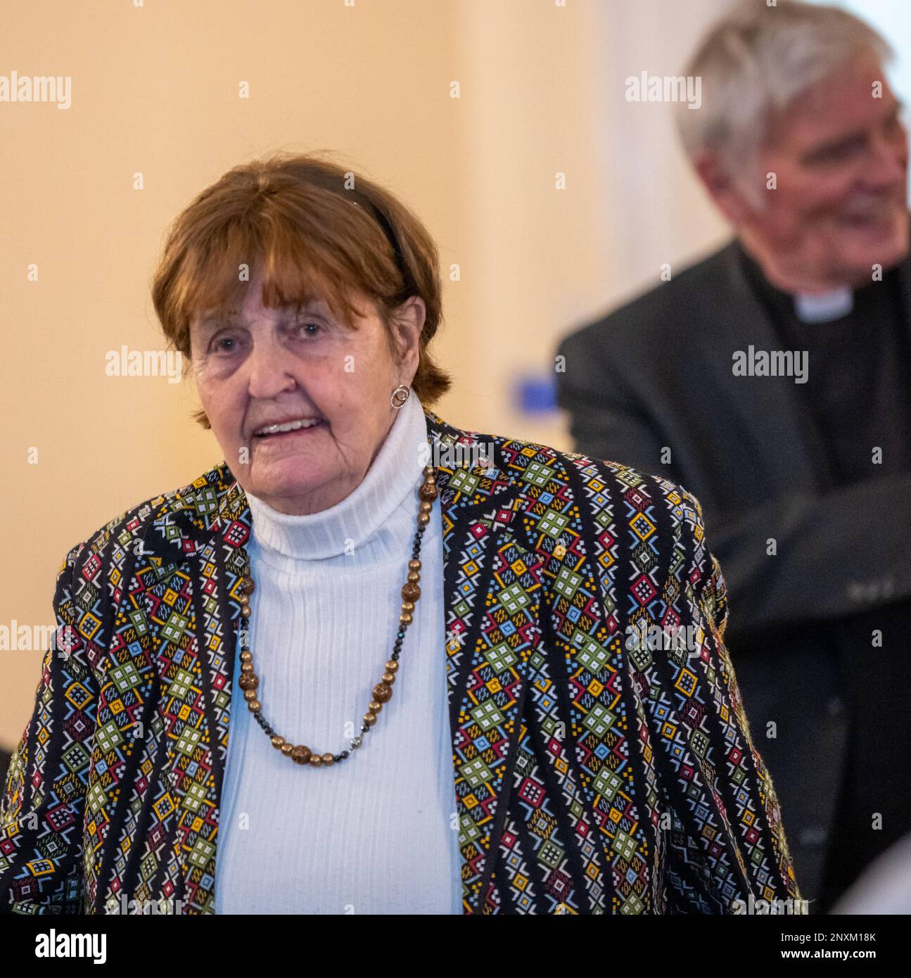 Brentwood, UK. 01st Mar, 2023. Brentwood Essex 1st Mar. 2023 Caroline Cox, Baroness Cox, presents the Brentwood Cathedral Lent lecture on The Pain, passion and privilege of supporting Christians who are suffering persecution. Baroness Cox is a member of the controversial New Issues Group in the House of Lords Credit: Ian Davidson/Alamy Live News Stock Photo