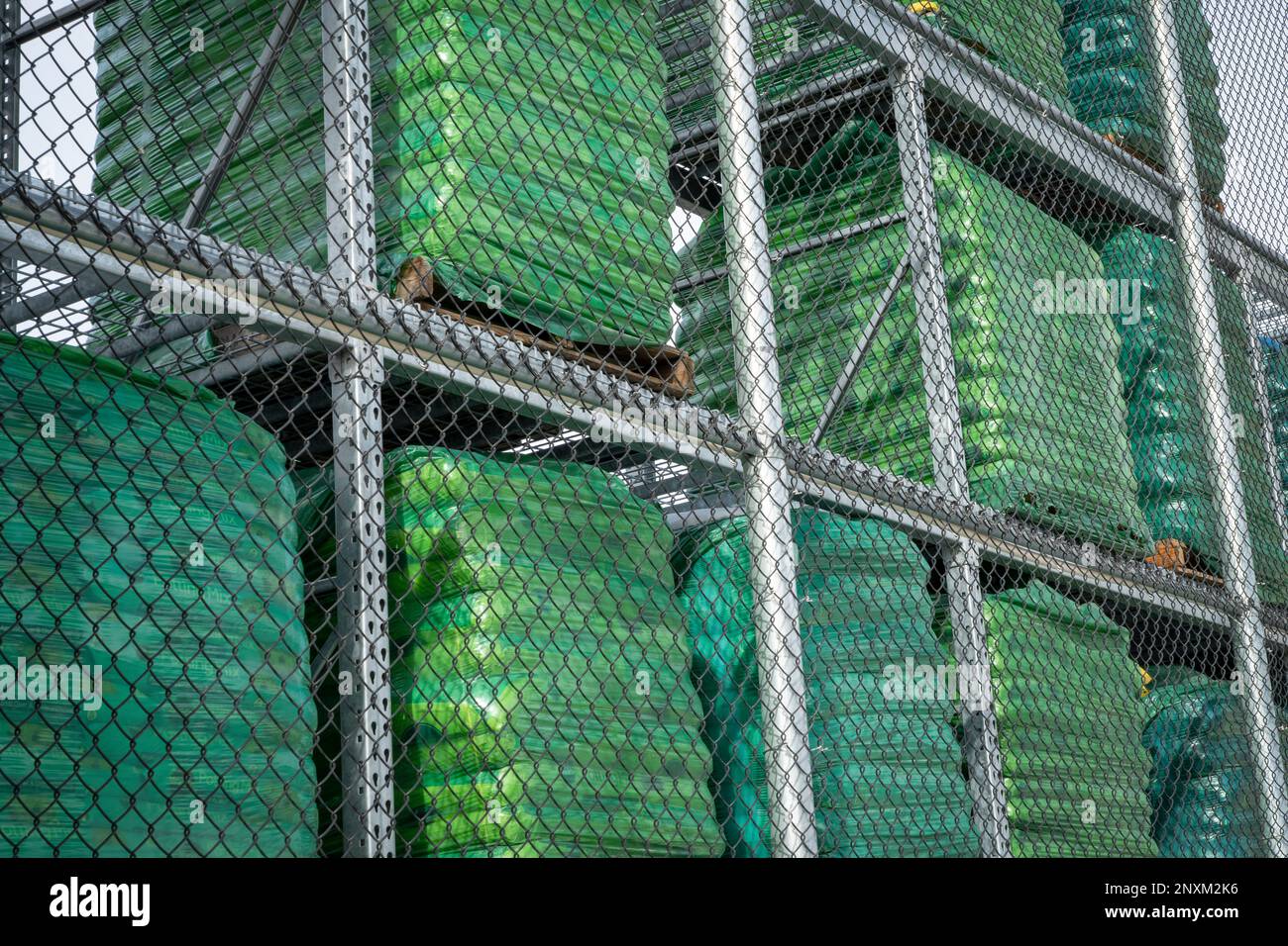 Fort Collins, CO, USA - January 27, 2023: Stacks of soil bags in gardening department of Lowe's, an American retail company specializing in home impro Stock Photo