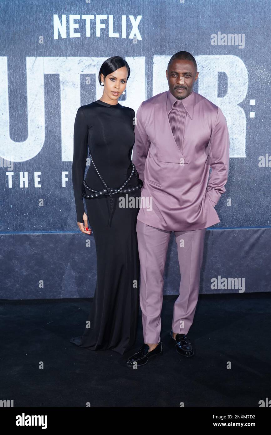 Idris Elba and wife Sabrina Dhowre Elba arriving at the World premiere
