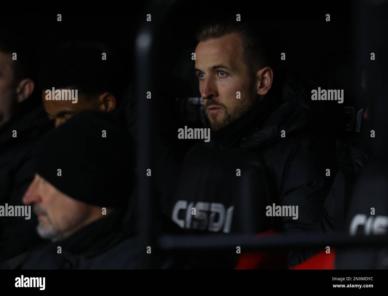 Sheffield, UK. 1st Mar, 2023. Harry Kane of Tottenham sits on the subs bench during the The FA Cup match at Bramall Lane, Sheffield. Picture credit should read: Paul Thomas/Sportimage Credit: Sportimage/Alamy Live News Stock Photo