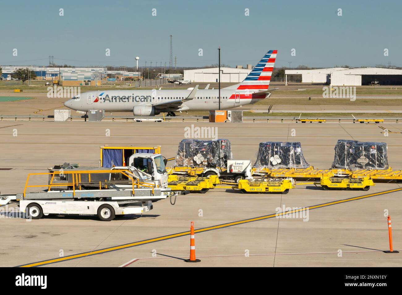 Austin, Texas - February 2023: Luggage loading equipment and air ...