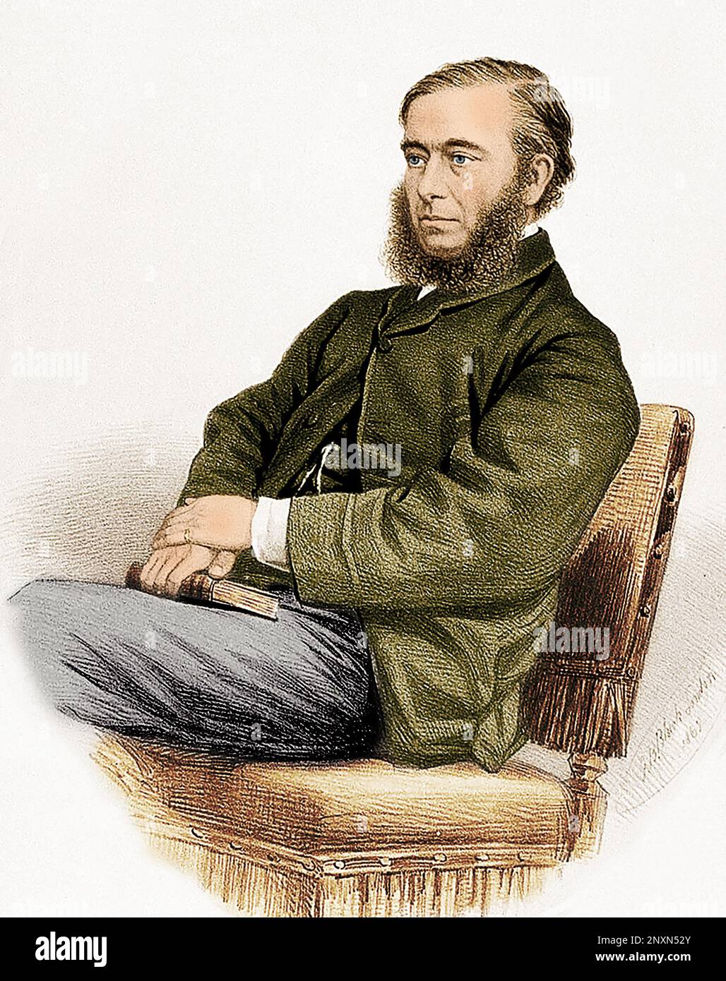 William Budd (1811-1880), English physician and epidemiologist who particularly understood the transmission of cholera and typhoid fever. Colorized. Stock Photo