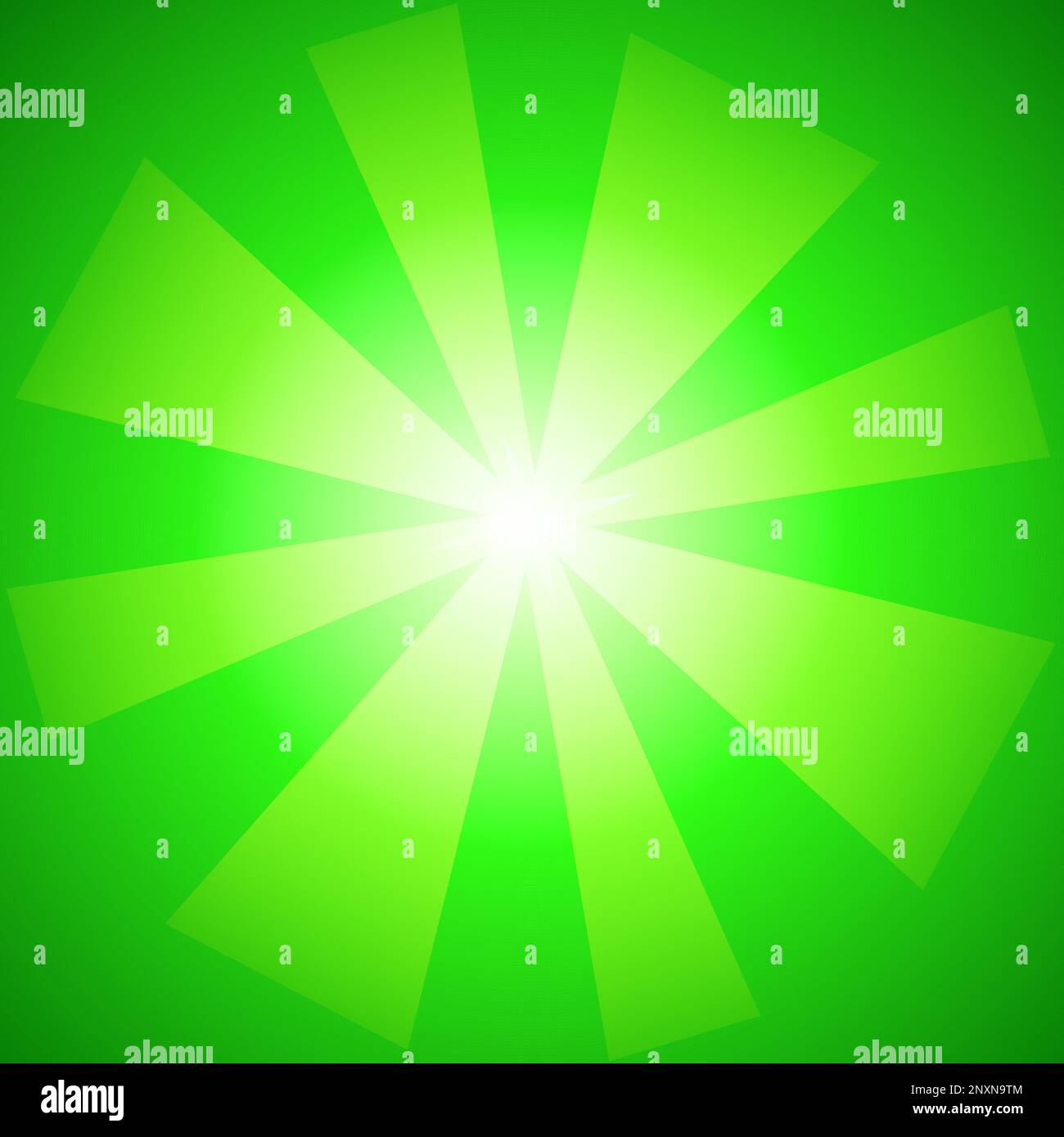 Bright Green Background texture with Sunburst Rays. Vector illustration ...