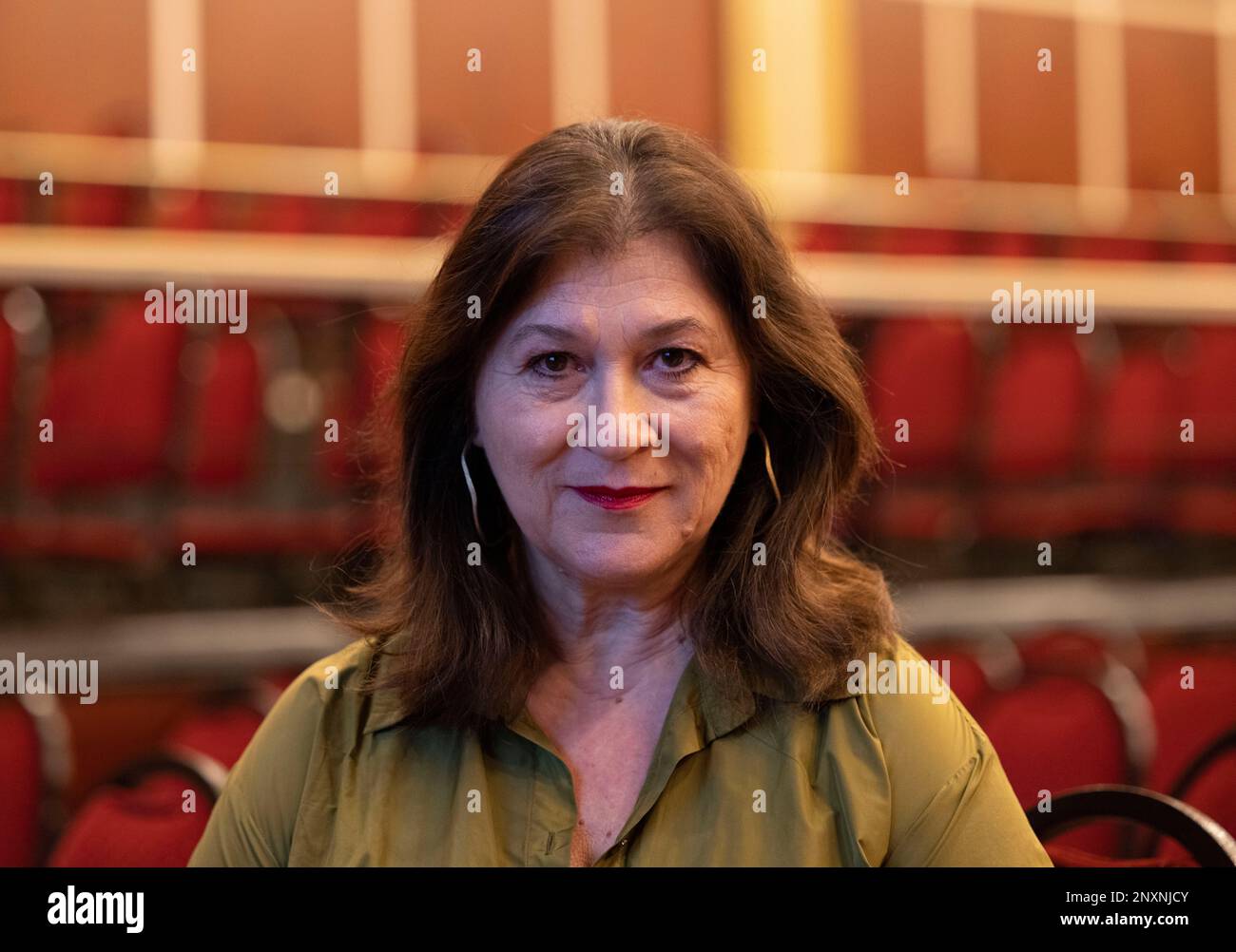 Cologne, Germany. 01st Mar, 2023. Actress Eva Mattes sits in the Sartory Saal in Cologne before the Lit.Cologne event. The Lit.Cologne literary festival kicks off with a solidarity event for Iranian women. Credit: Thomas Banneyer/dpa/Alamy Live News Stock Photo