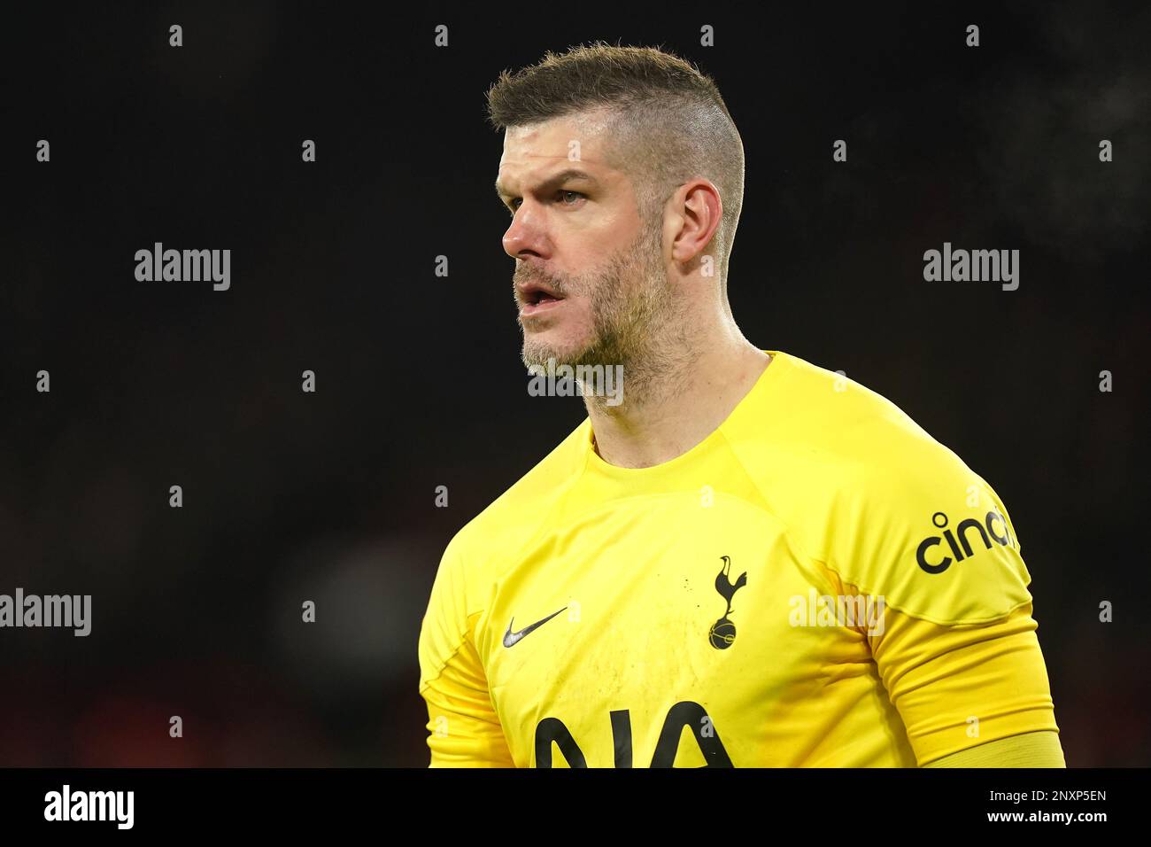 Sheffield United's Jack Robinson (right) tackles Tottenham Hotspur's Pedro  Porro during the Emirates FA Cup fifth round match at Bramall Lane,  Sheffield. Picture date: Wednesday March 1, 2023 Stock Photo - Alamy