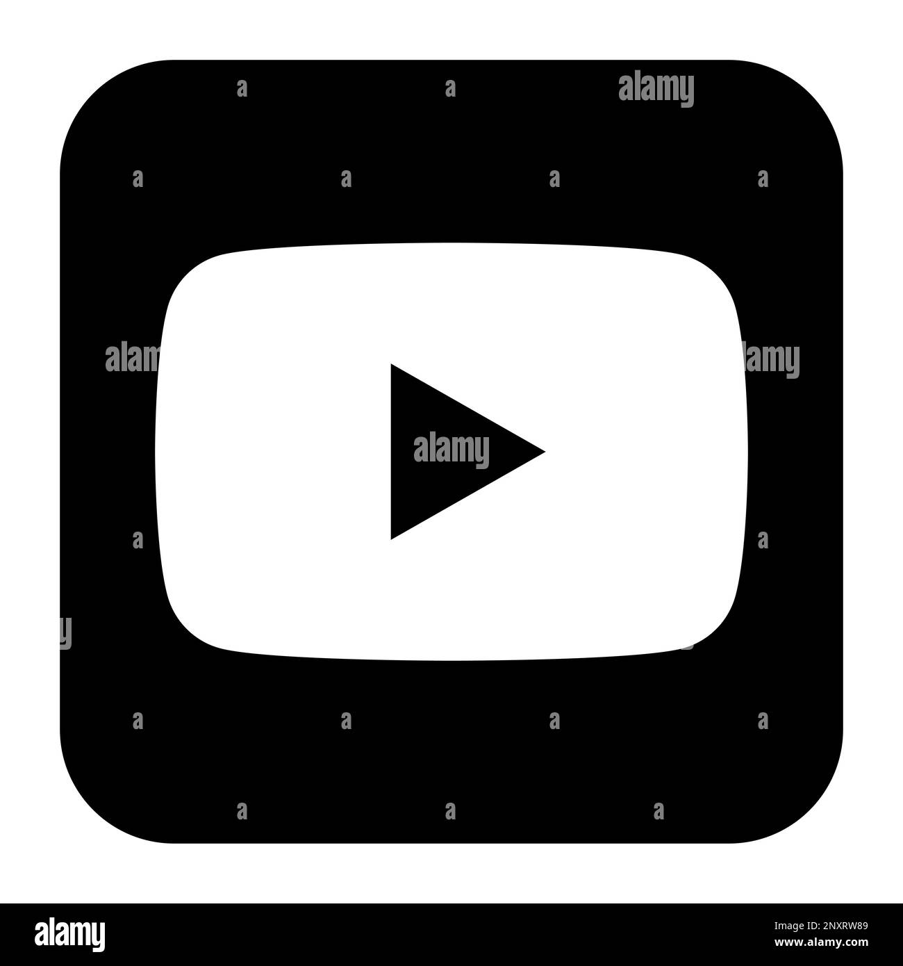 Youtube social media app icon. Square with rounded corners vector illustration. Stock Vector