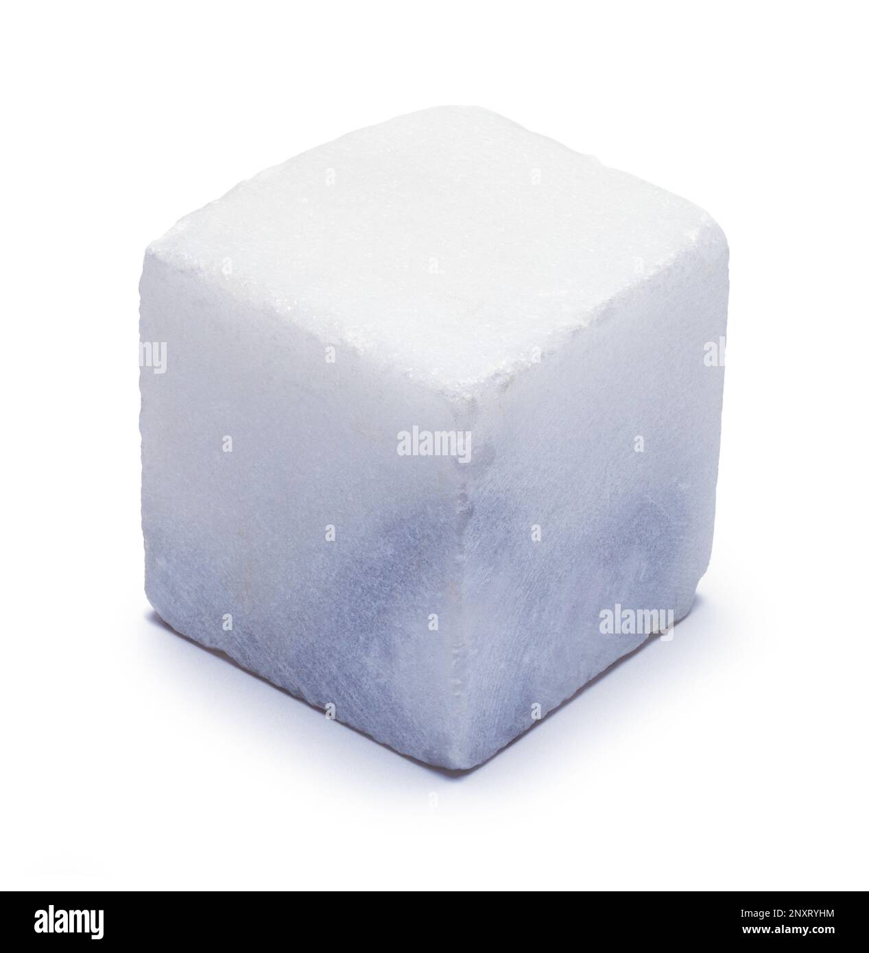 Square Marble Block Cut Out on White. Stock Photo