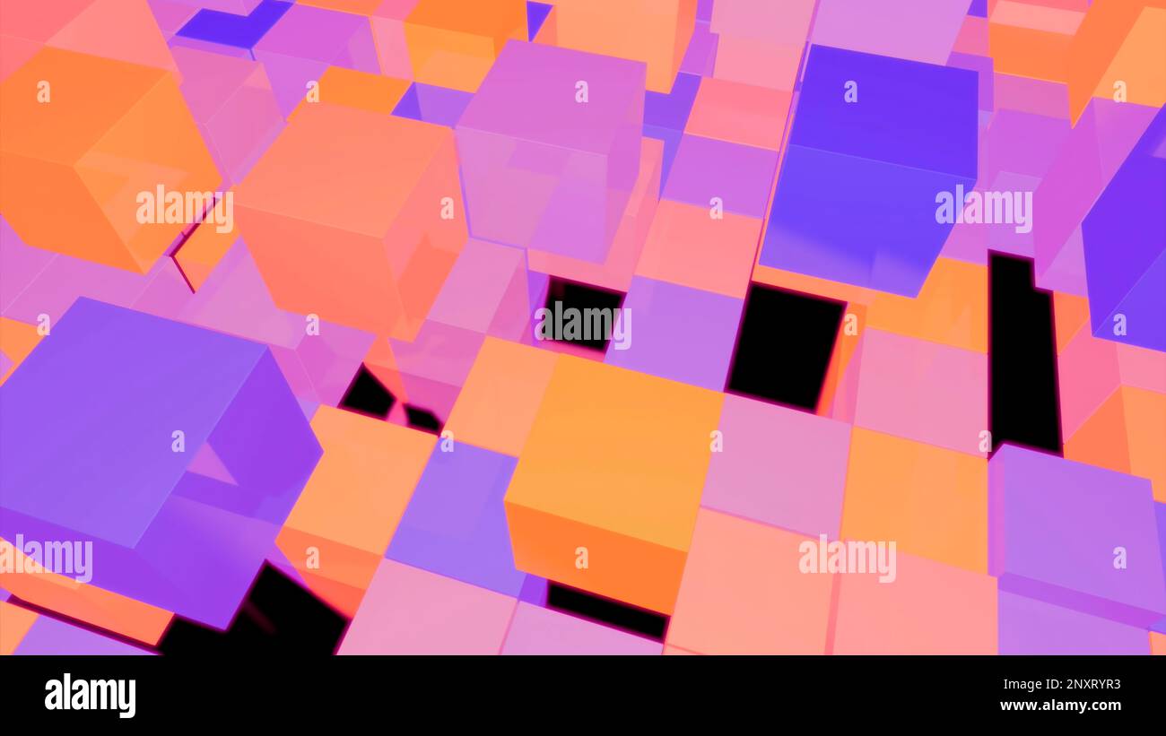 Volumetric jumping squares. Design. Fast-dancing squares of different ...