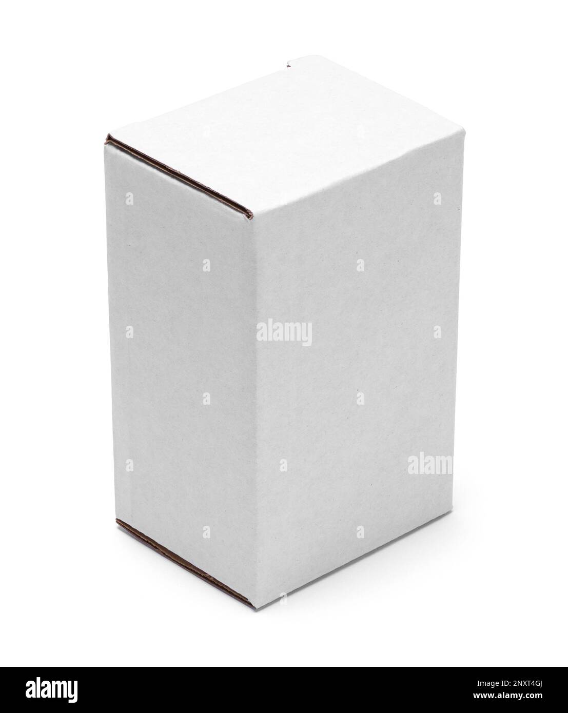 Upright Rectangle Box Cut Out on White. Stock Photo