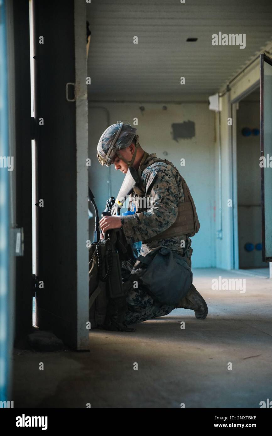 U.S. Marine Cpl. Jeffrey Wray Jr., a transmissions system operator