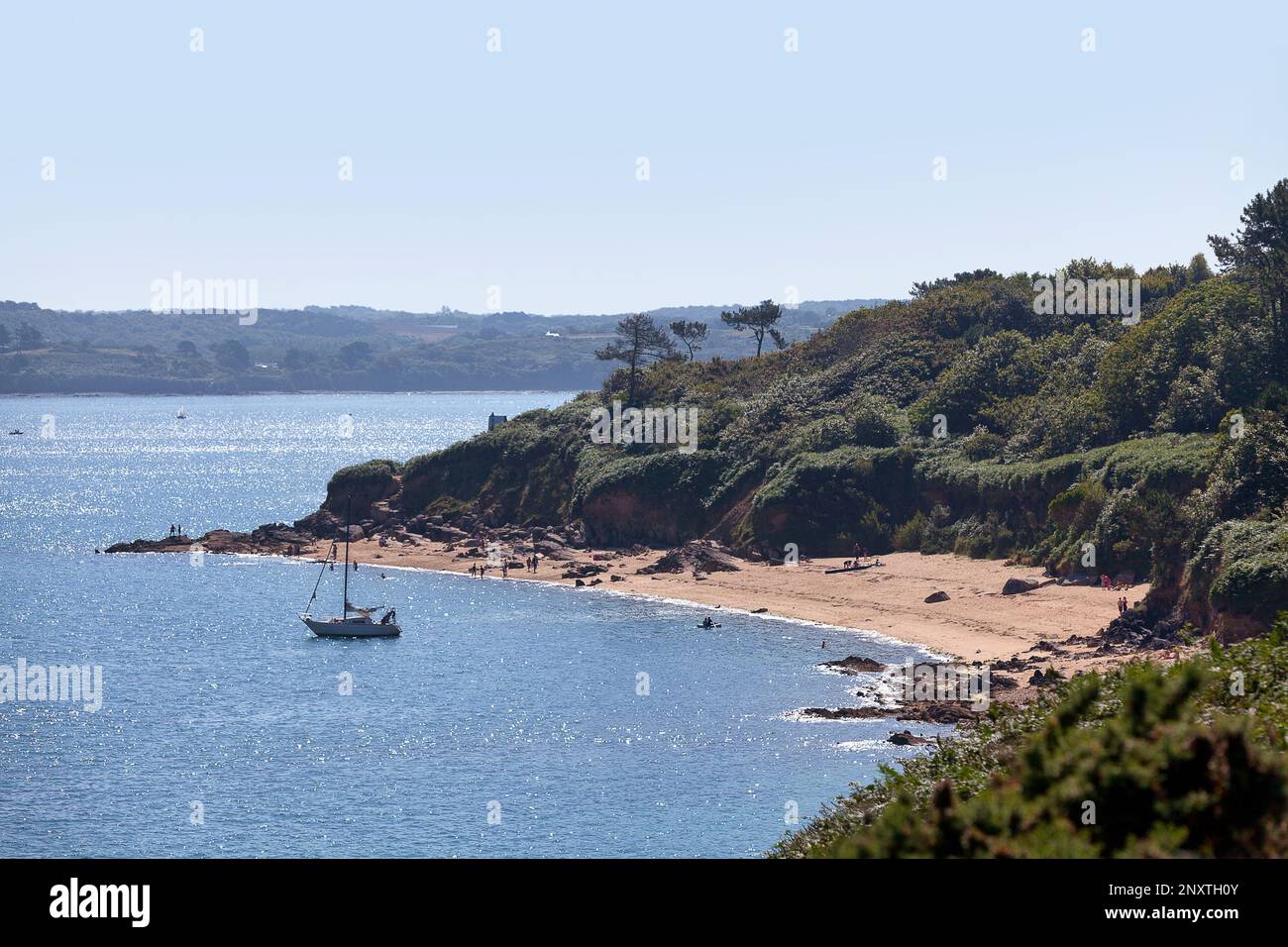 Tahiti beach in Carantec, Finistère. Stock Photo