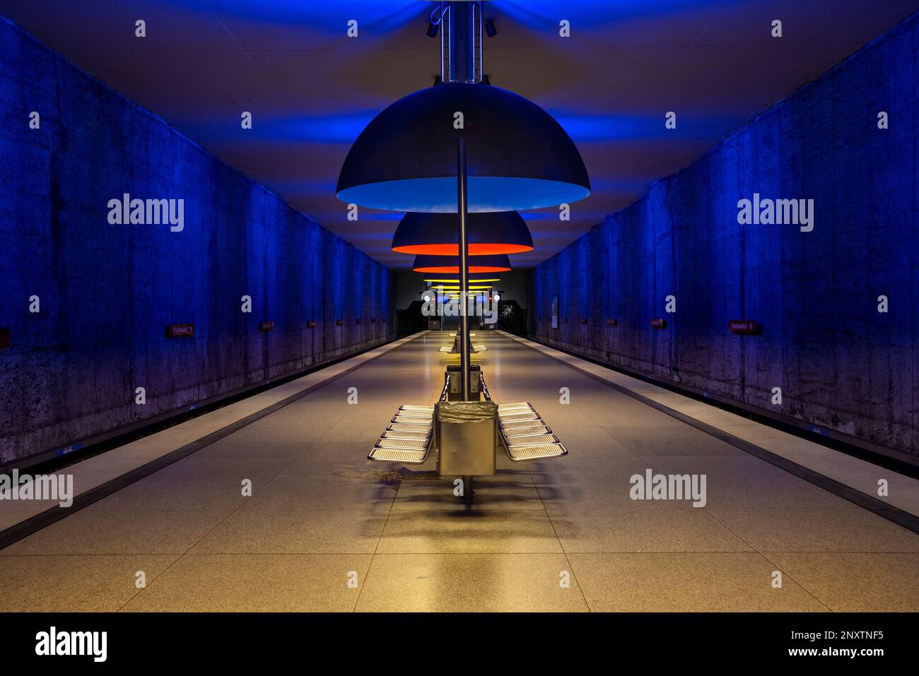 Westfriedhof is an U-Bahn station in Munich on the U1 line of the Munich U-Bahn system Stock Photo