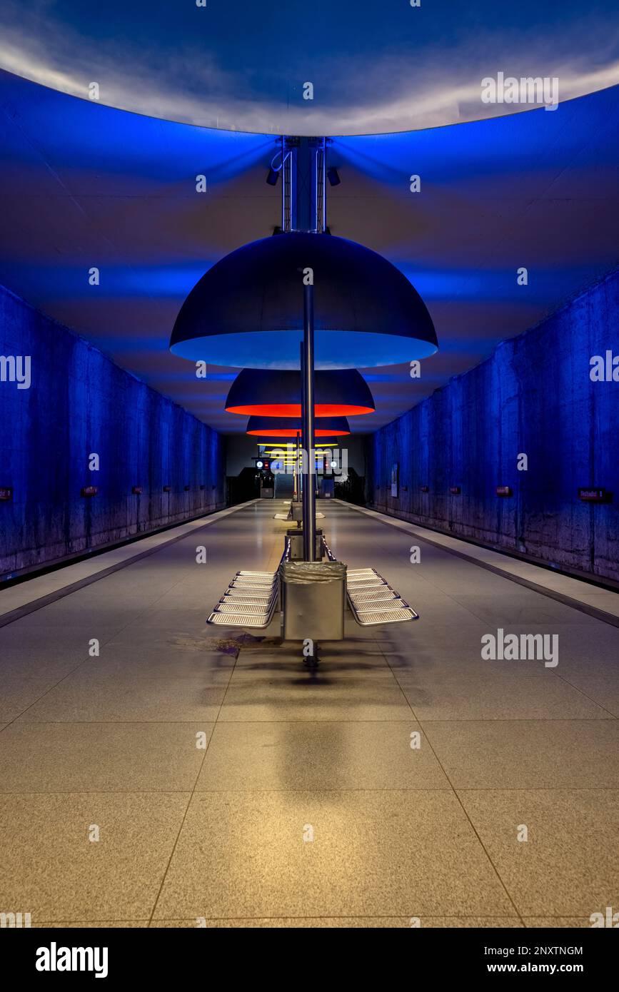 Westfriedhof is an U-Bahn station in Munich on the U1 line of the Munich U-Bahn system Stock Photo