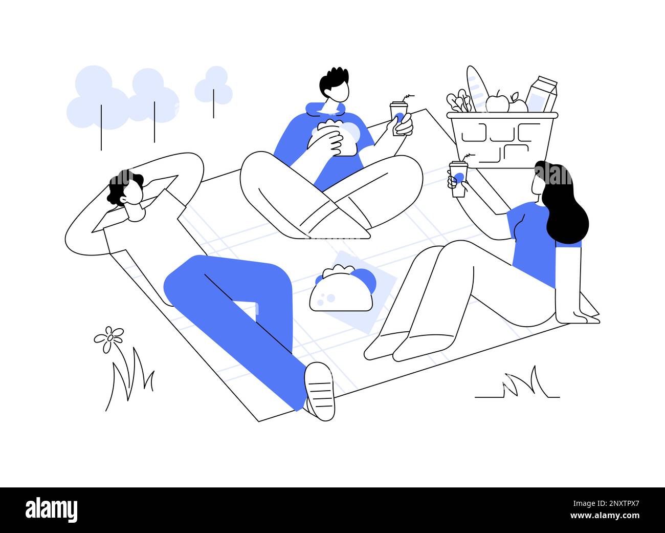 Family sitting at picnic table Stock Vector Images - Alamy